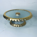 Gold Ruffle Cake Stand Round