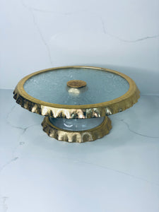 Gold Ruffle Cake Stand Round