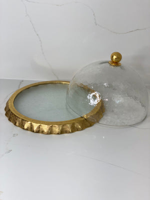Gold Ruffle Cake Dome