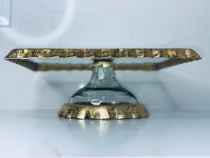 Gold Ruffle Cake Stand Square