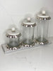 Silver Ruffle Hammered Glass Marble Canister
