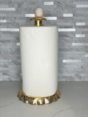 Gold Ruffle Paper Towel Holder
