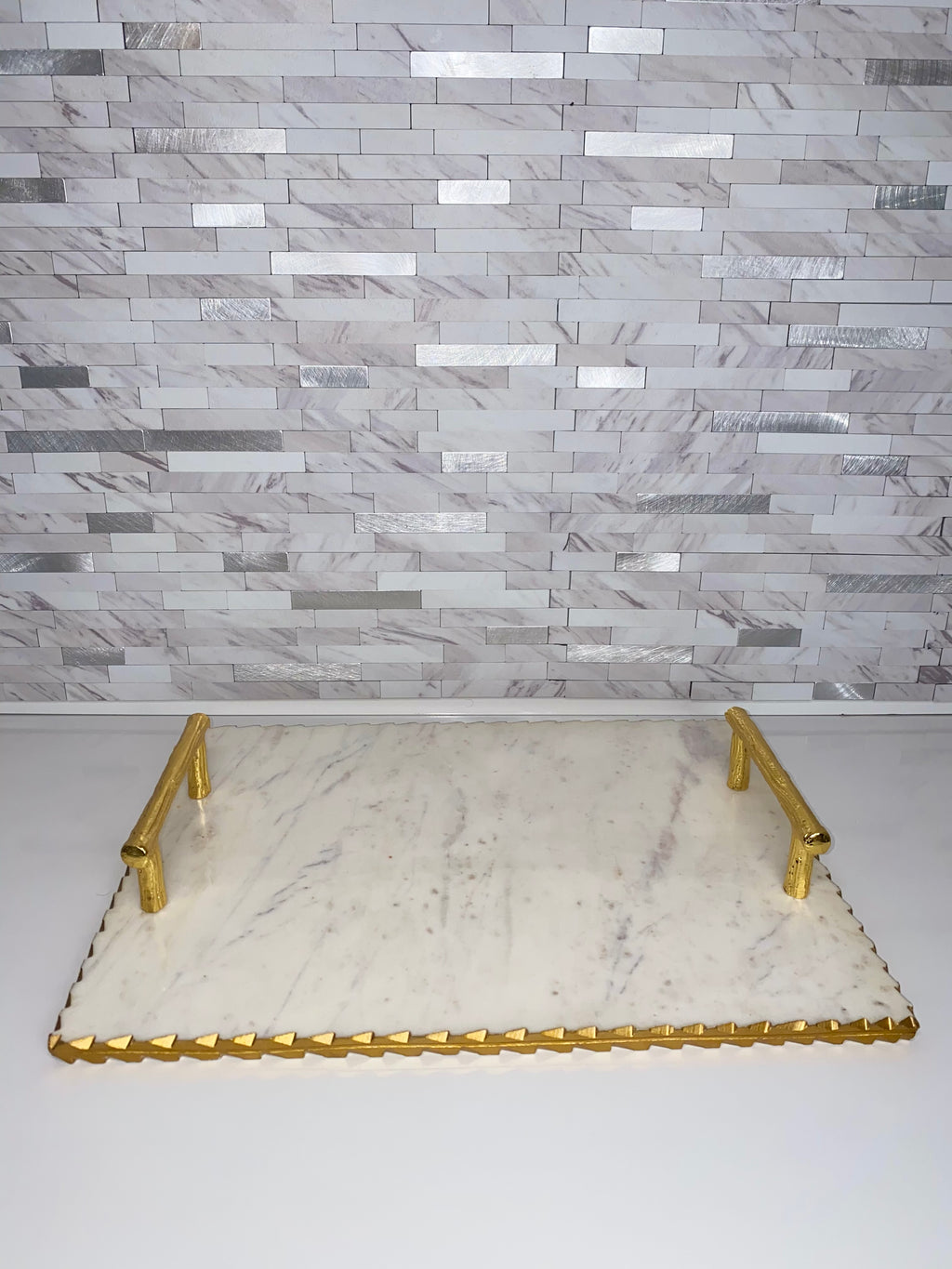 Gold Branch Marble Tray