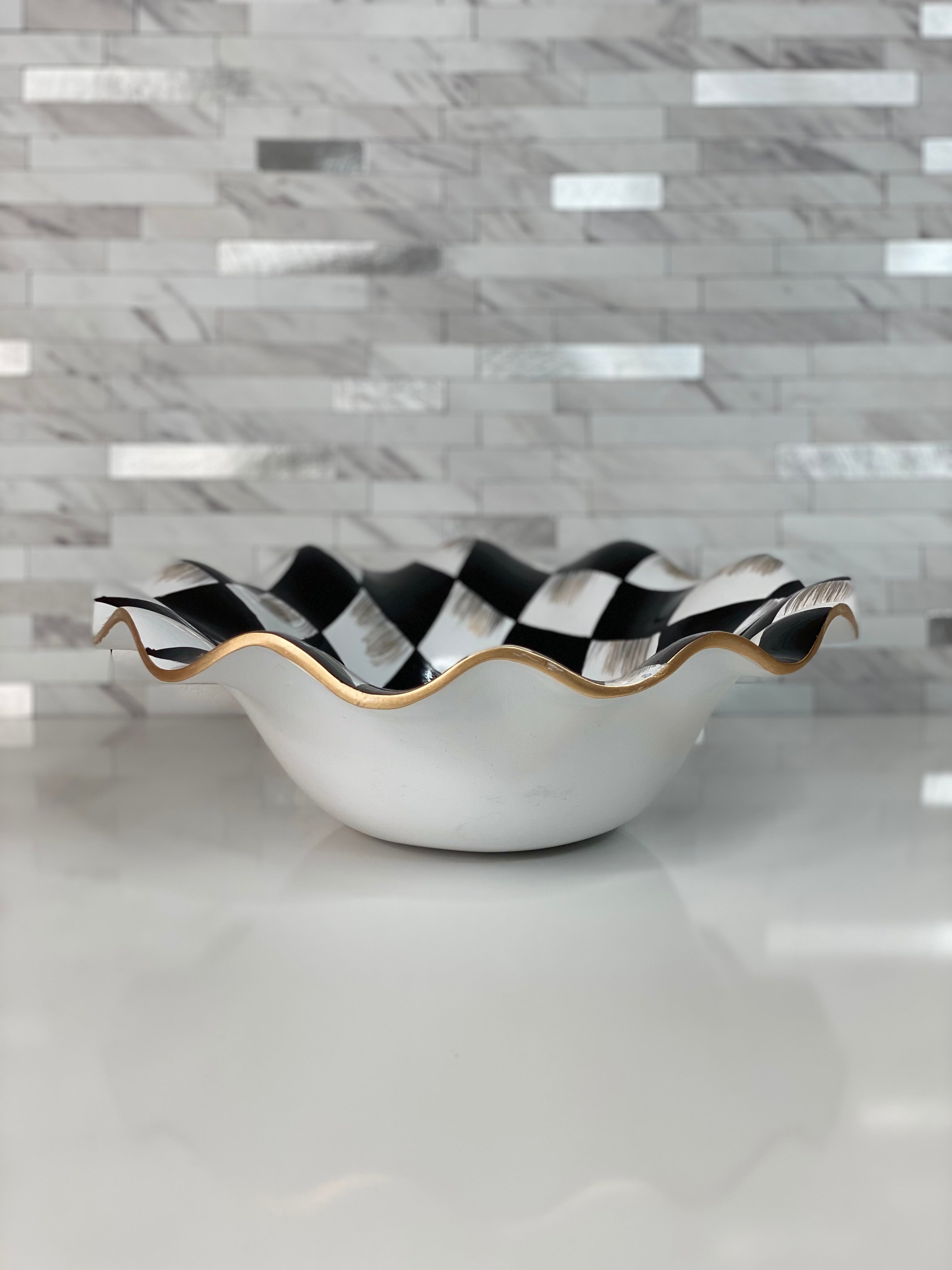 Checkered Fluted bowl