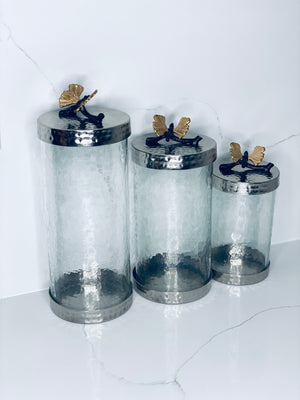 Butterfly Canisters Gold