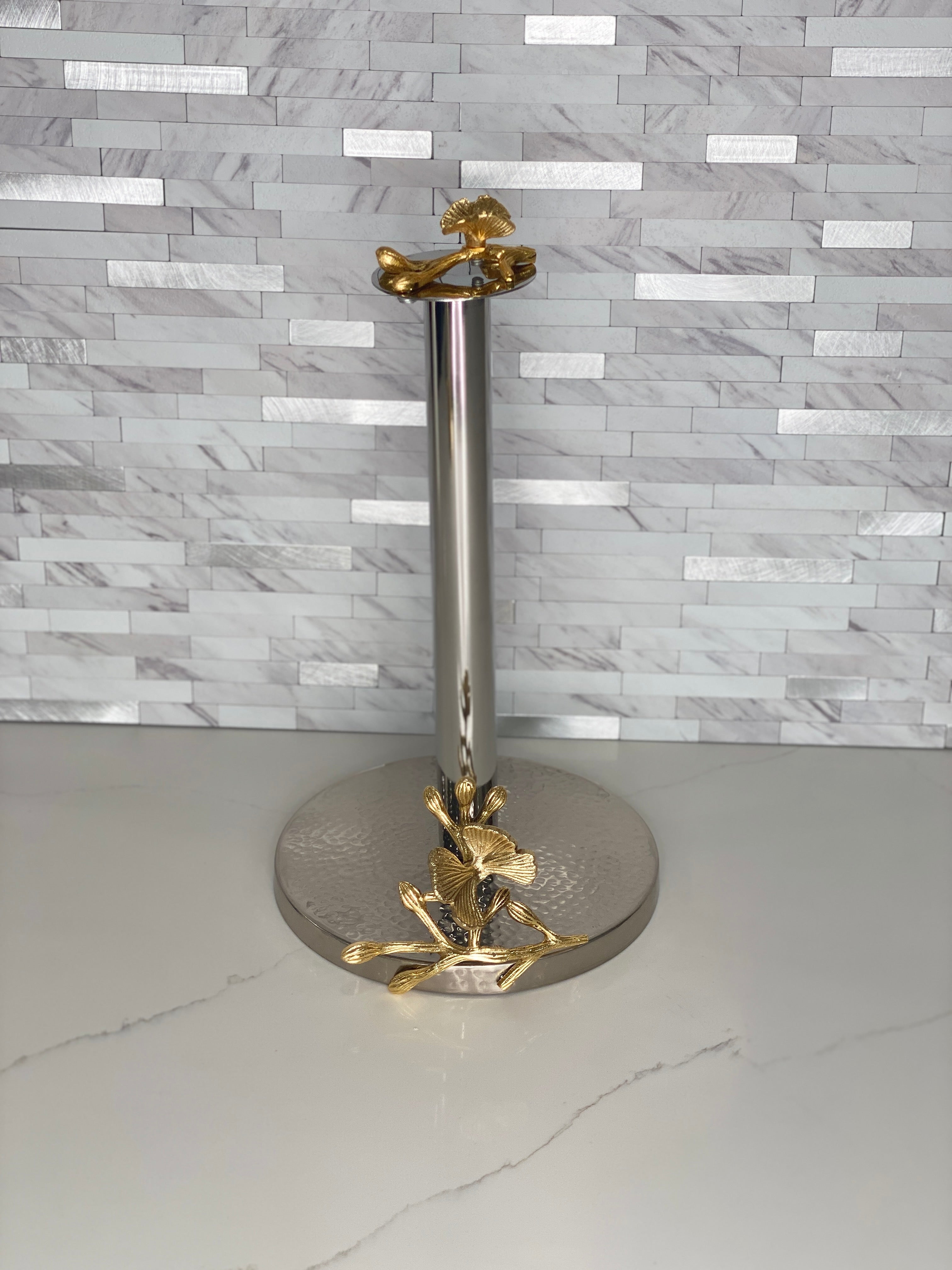 Gold Butterfly Paper Towel Holder