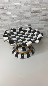 Checkered Fluted Cake Stand