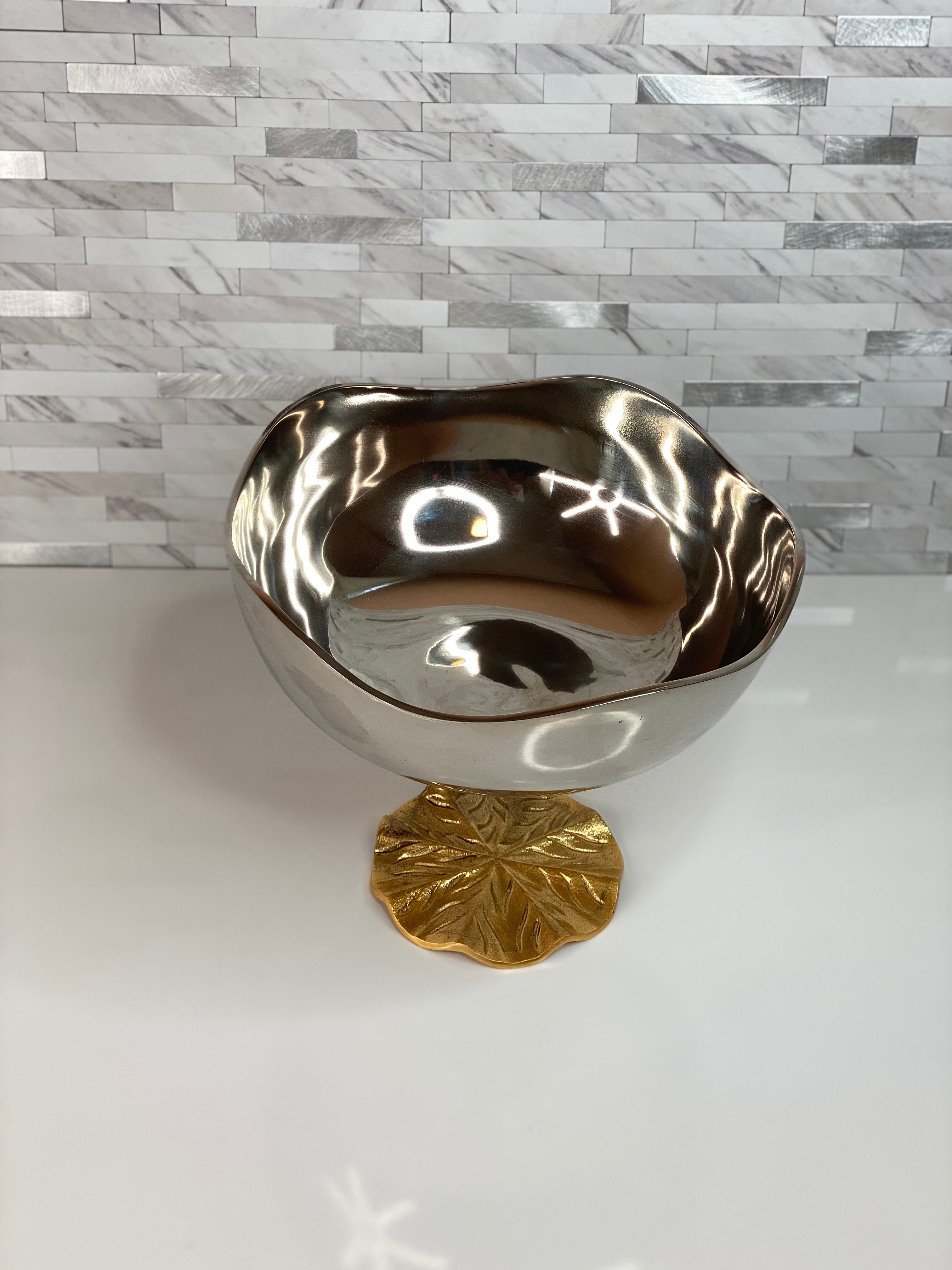 Silver and Gold Lotus bowl