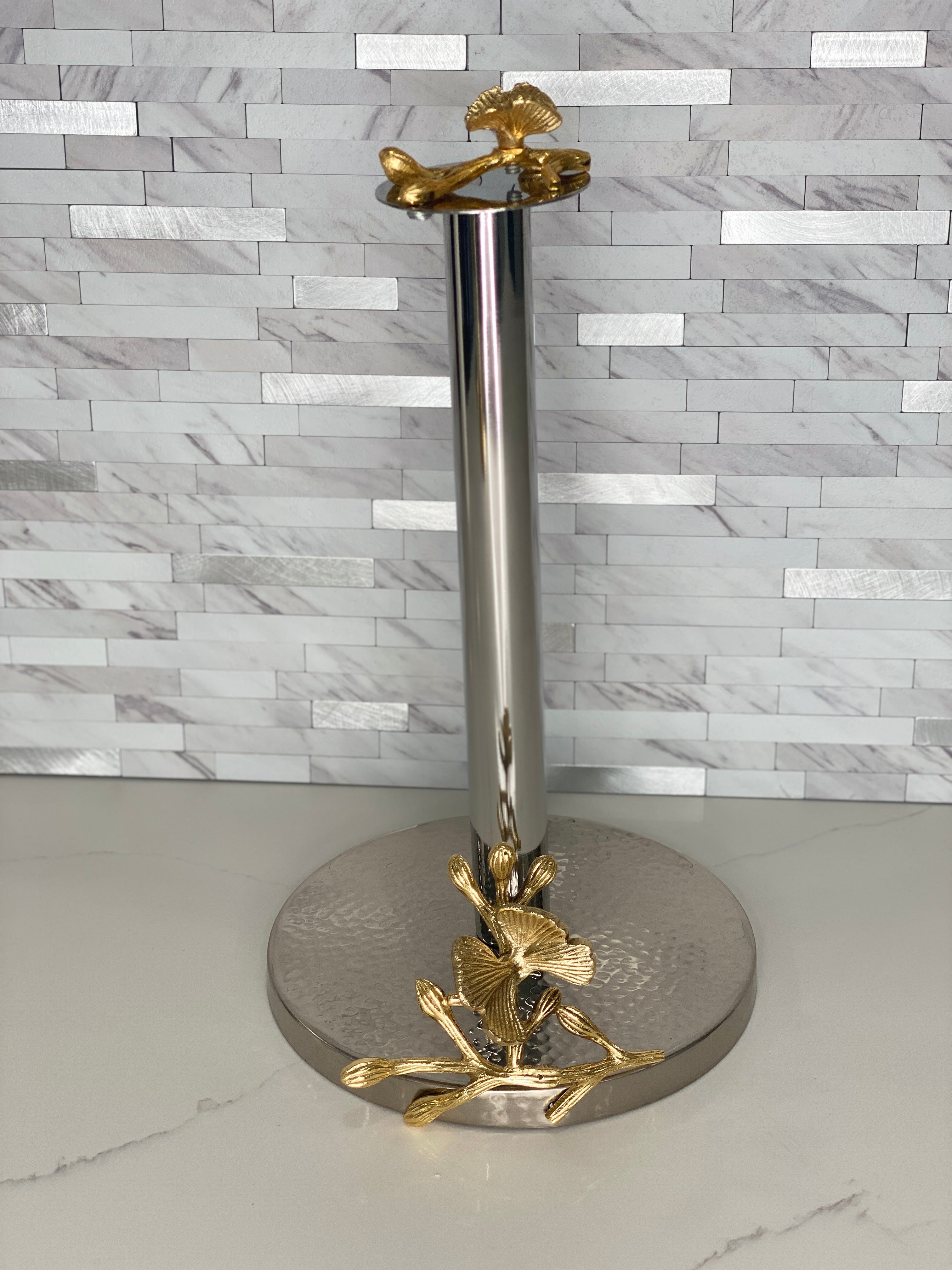 Gold Butterfly Paper Towel Holder