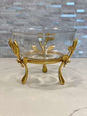 Butterfly Leaf Branch Bowl Gold