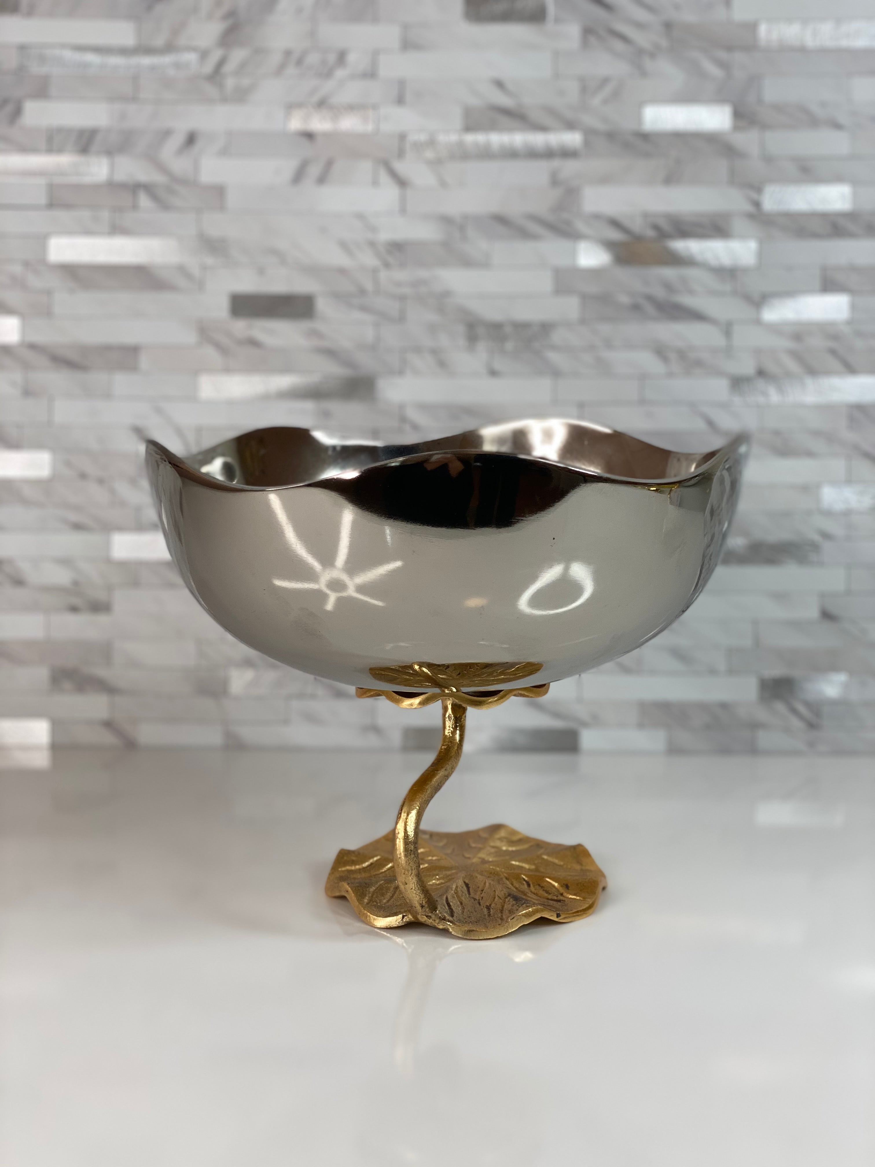 Silver and Gold Lotus bowl