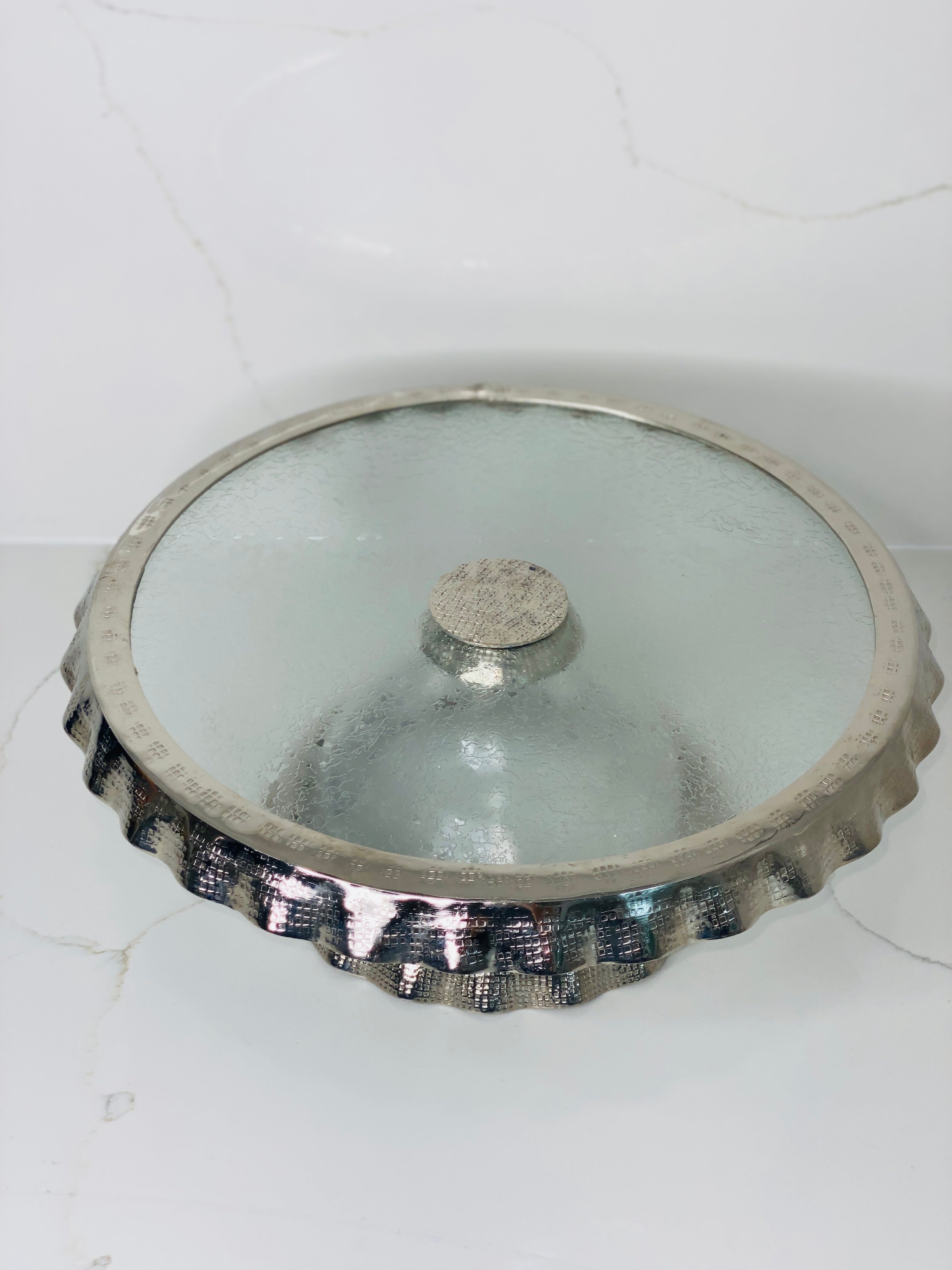 Silver Ruffle Cake Stand Round