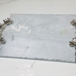 Silver Butterfly Marble Tray
