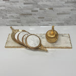 Gold Rope Edge Marble Coaster Set