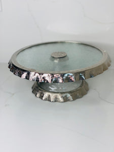 Silver Ruffle Cake Stand Round