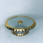 Gold Ruffle Cake Stand Round