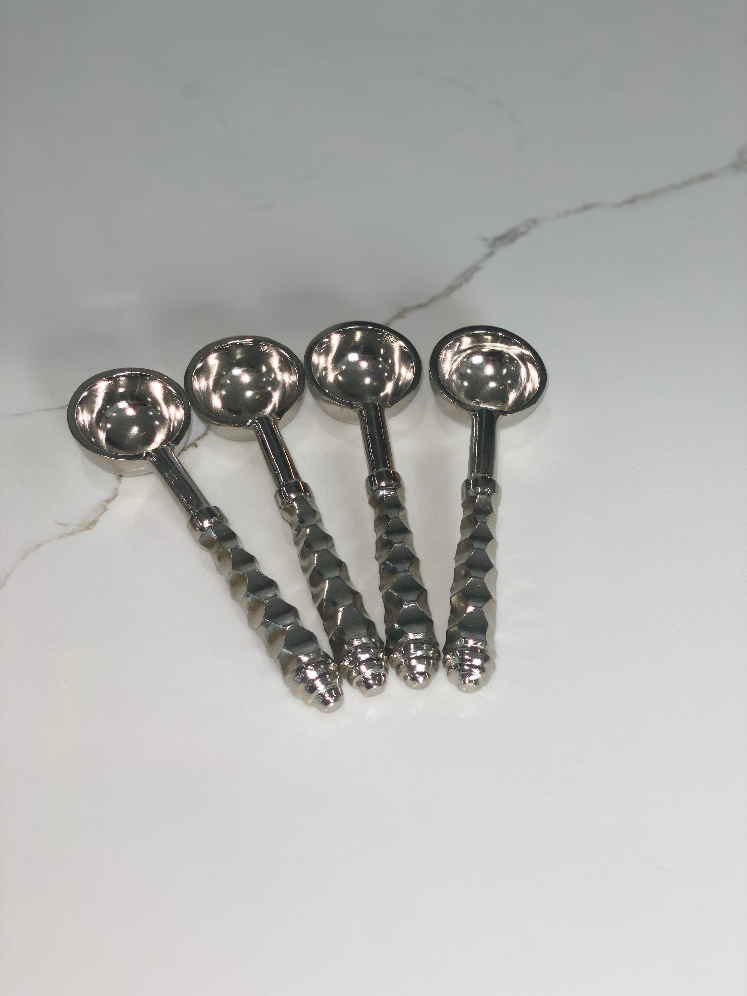 Silver hammered spoons