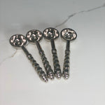 Silver hammered spoons