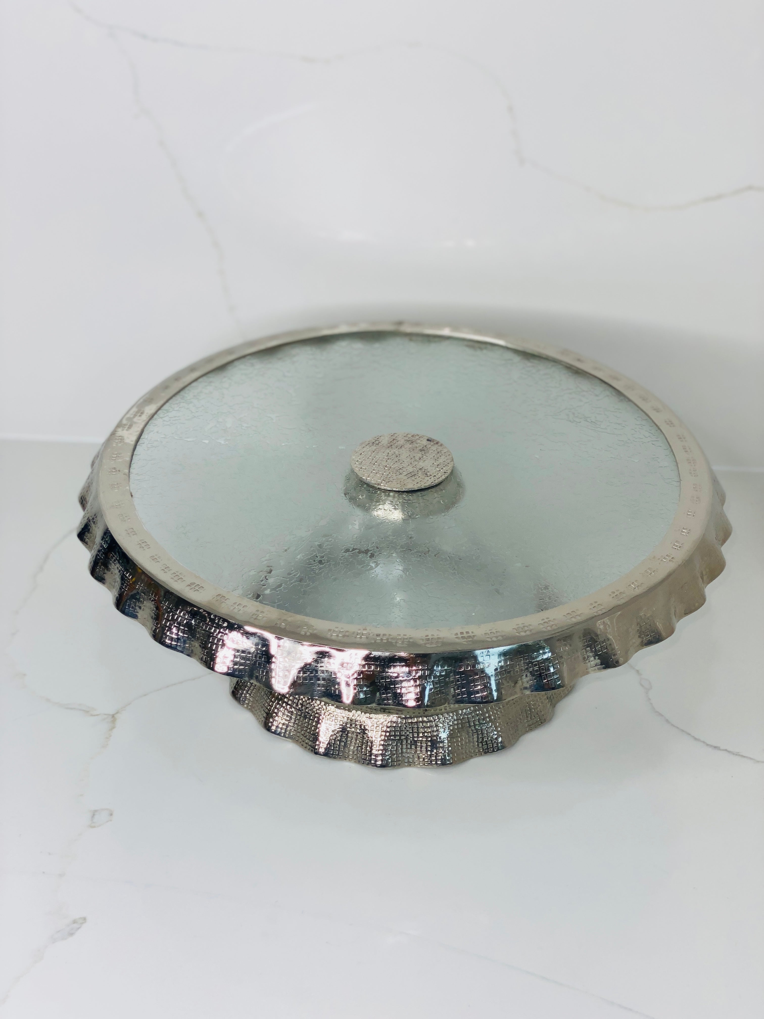 Silver Ruffle Cake Stand Round
