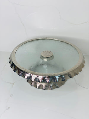 Silver Ruffle Cake Stand Round