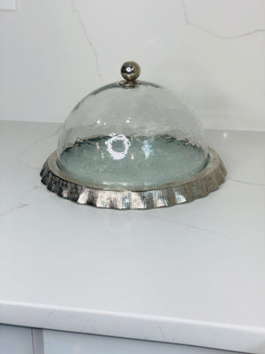 Silver Ruffle Cake Dome