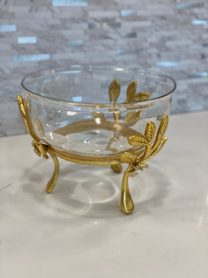 Butterfly Leaf Branch Bowl Gold