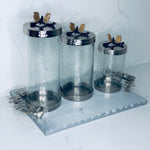Butterfly Canisters Gold