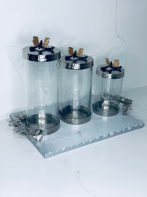 Butterfly Canisters Gold