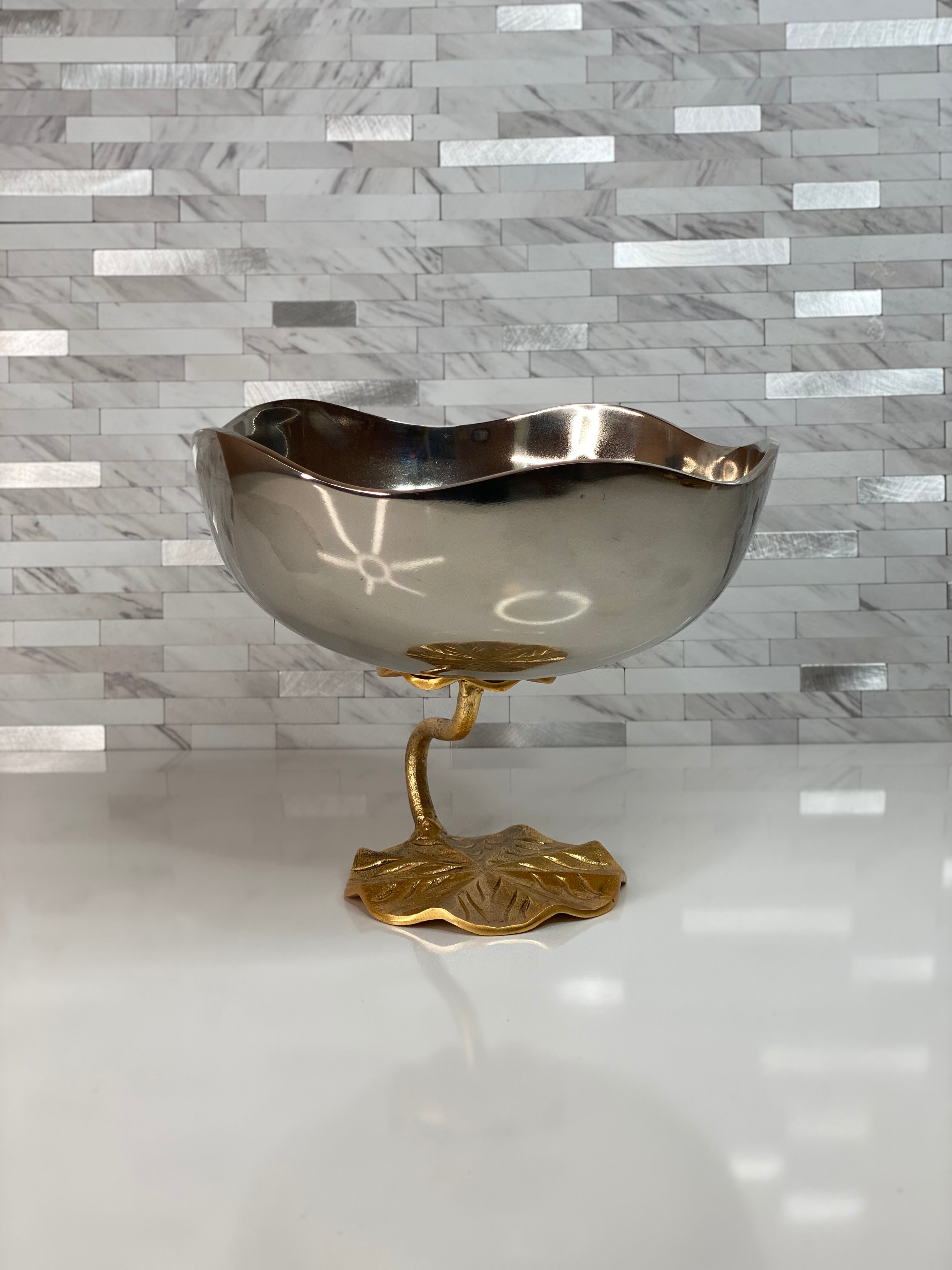 Silver and Gold Lotus bowl