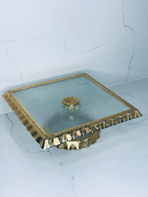 Gold Ruffle Cake Stand Square