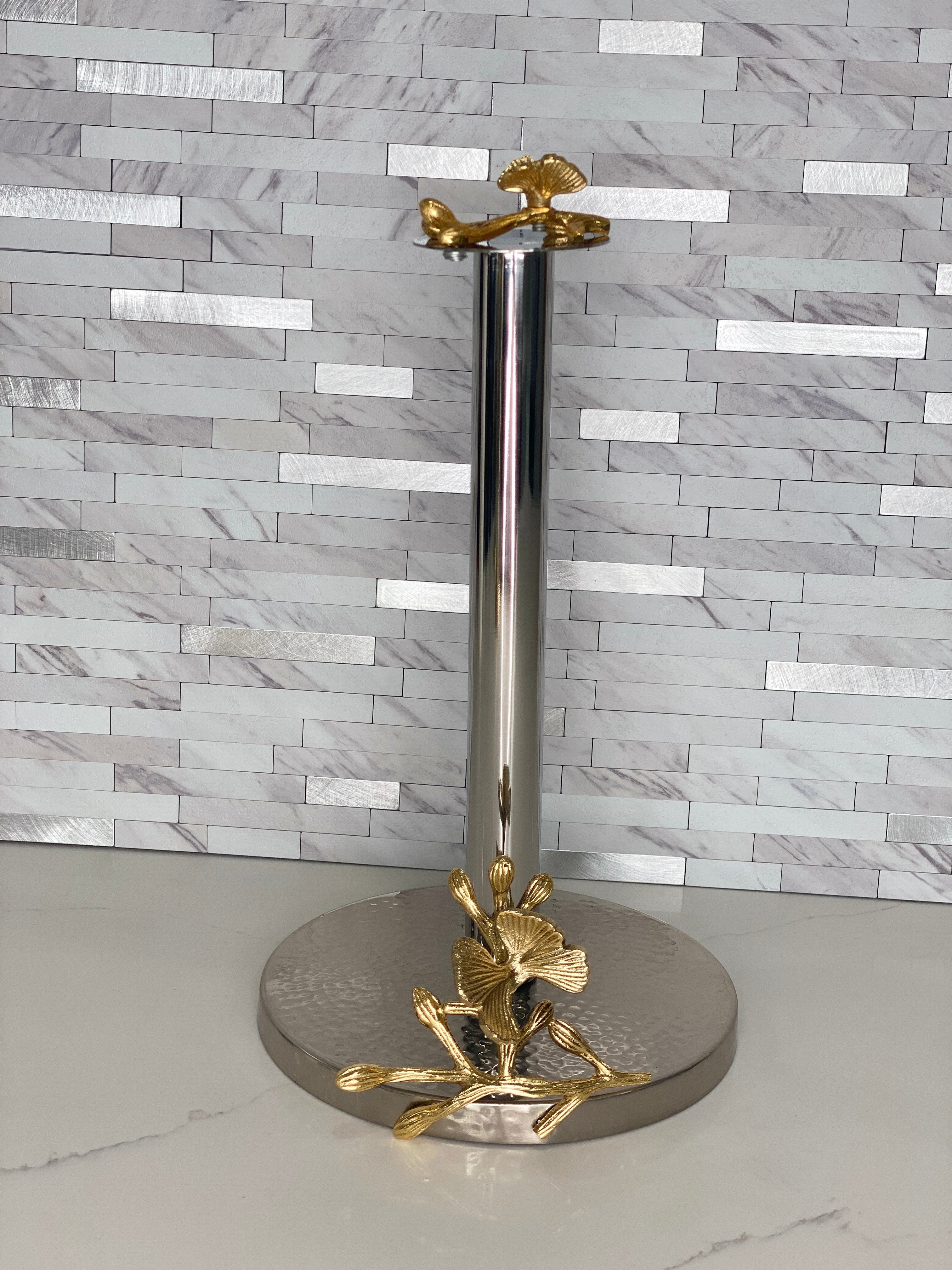 Gold Butterfly Paper Towel Holder