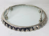 Silver Ruffle Hammered Glass Round Tray