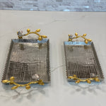 Gold leaf branch tray