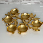 Gold Pomegranate 6- compartment Serving Dish