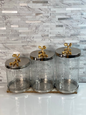 Gold Butterfly Canister