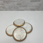 Gold Rope Edge Marble Coaster Set