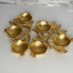 Gold Pomegranate 6- compartment Serving Dish