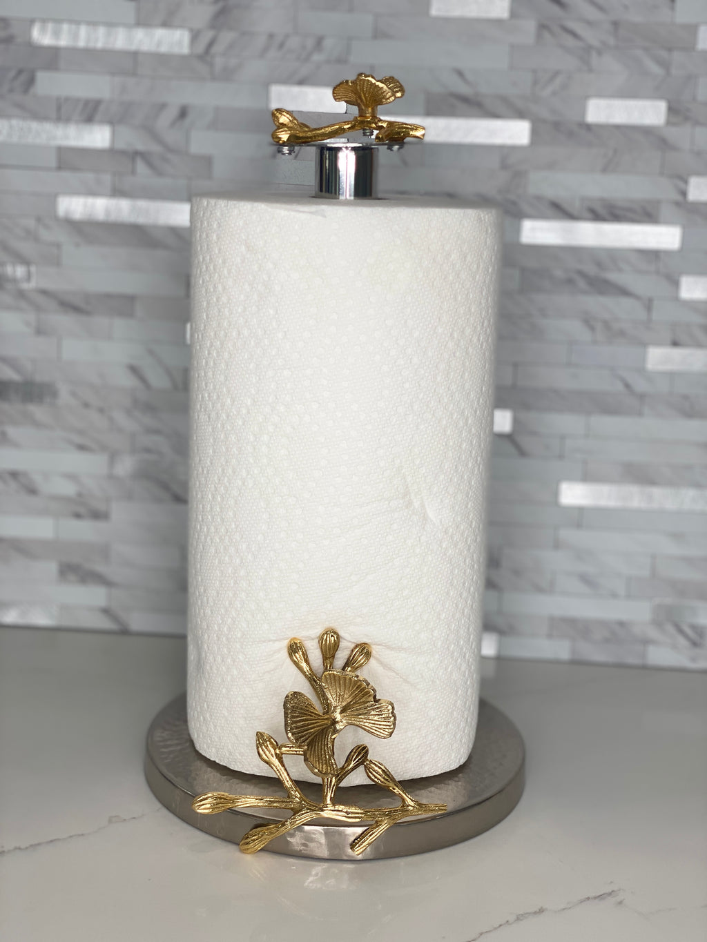 Gold Butterfly Paper Towel Holder