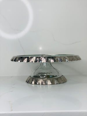 Silver Ruffle Cake Stand Round