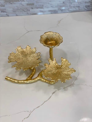 Trio Golden Leaf Votive