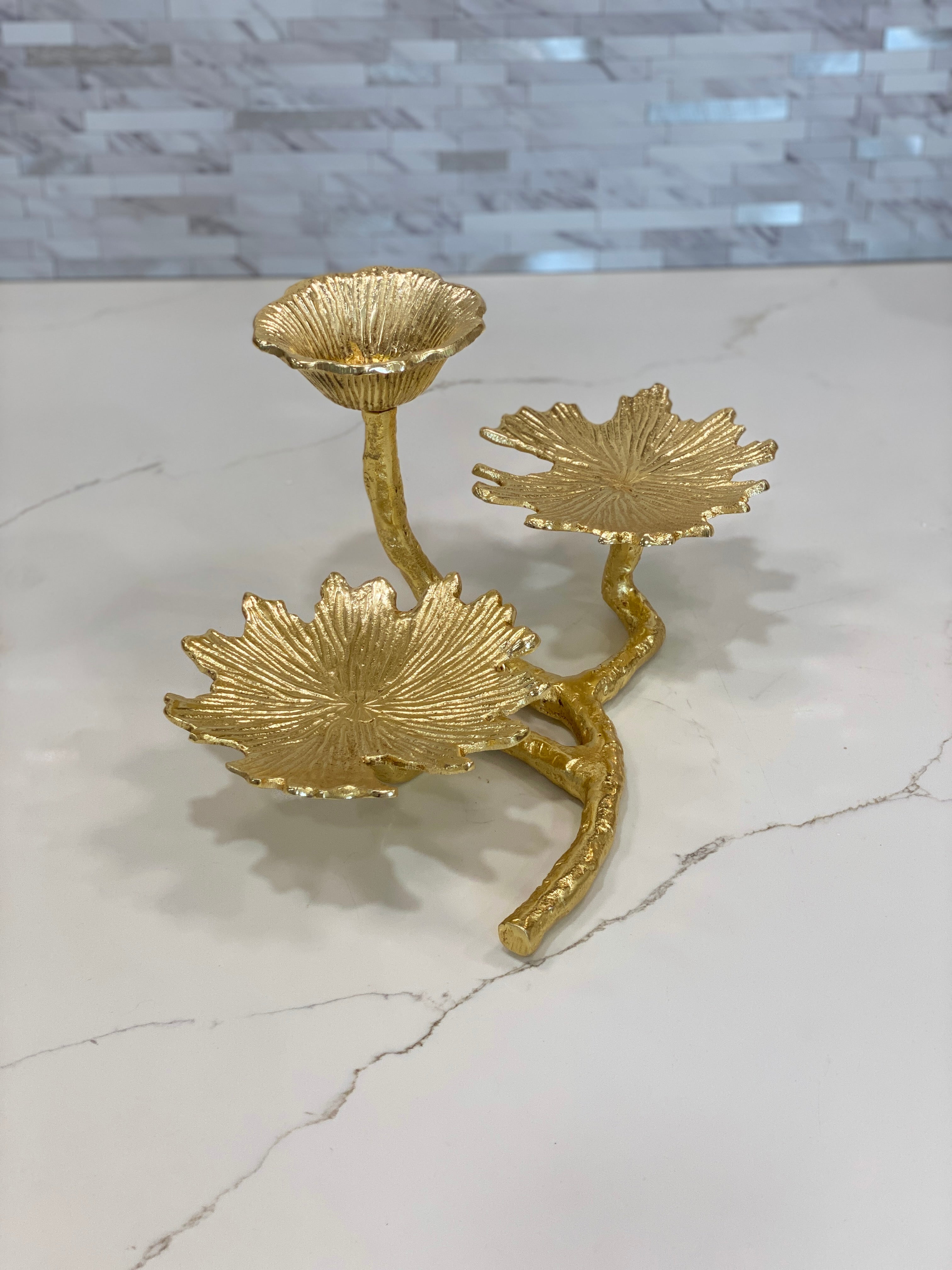 Trio Golden Leaf Votive