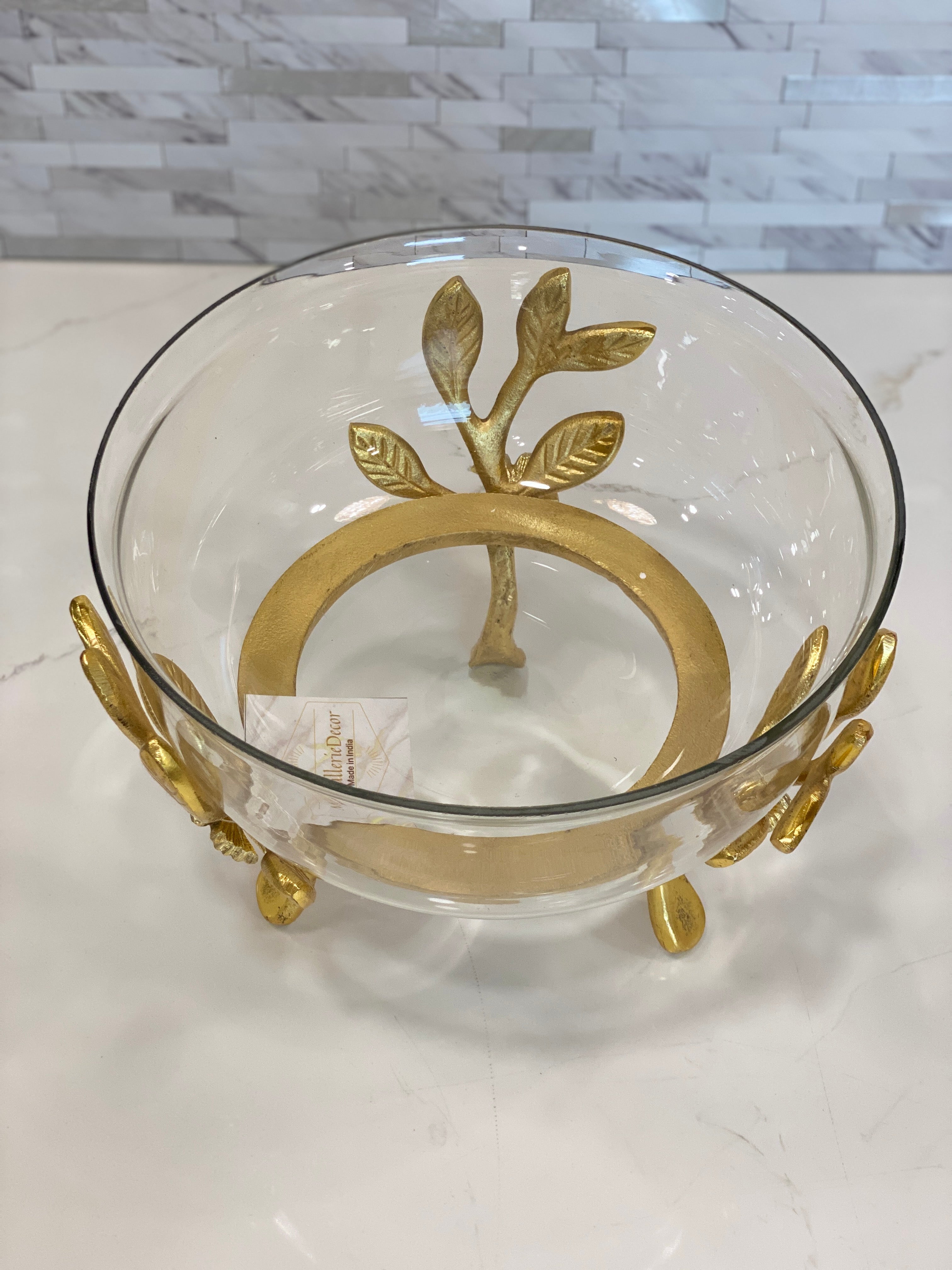 Butterfly Leaf Branch Bowl Gold