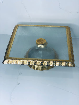 Gold Ruffle Cake Stand Square
