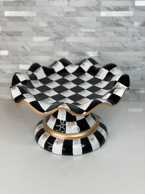 Checkered Fluted Cake Stand