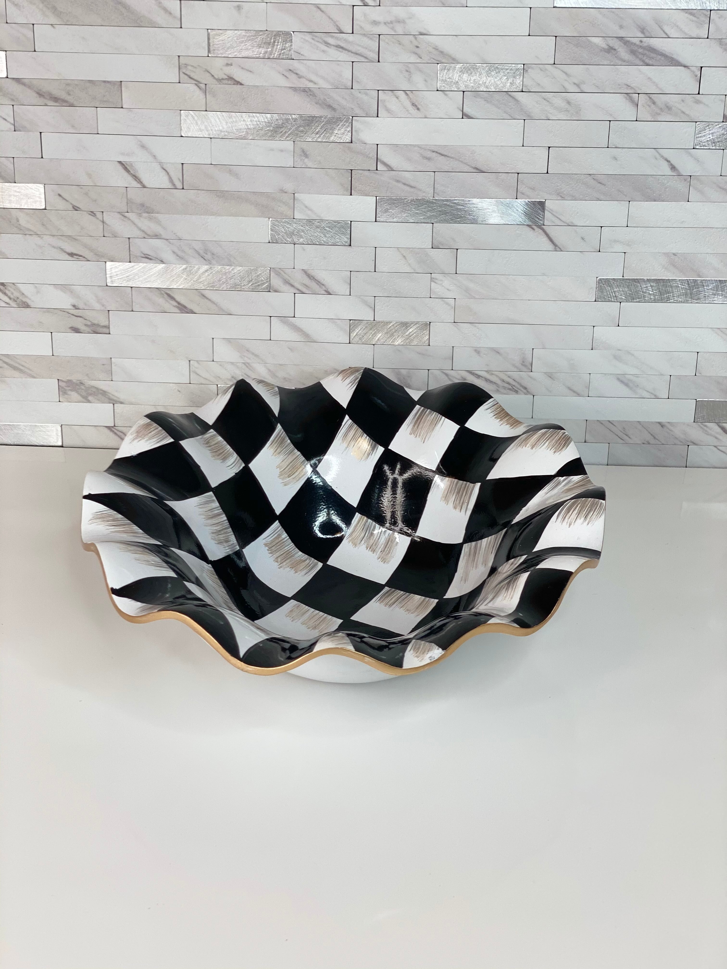 Checkered Fluted bowl