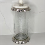 Silver Ruffle Hammered Glass Marble Canister